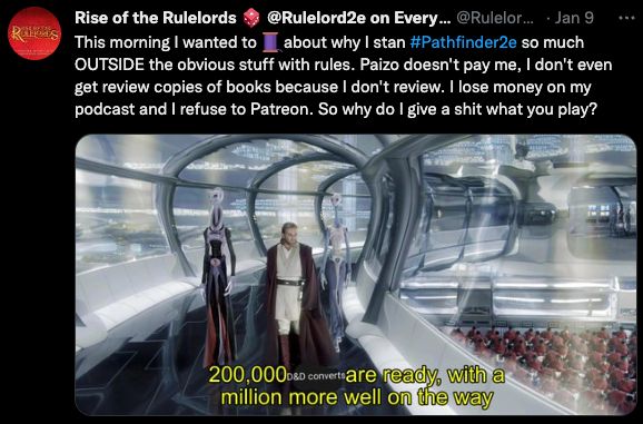 Excellent thread about how the community is awesome|https://twitter.com/Rulelord2E/status/1612514268418813954